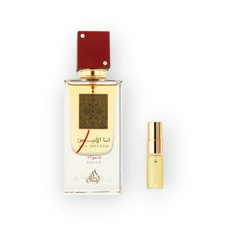 Lattafa Ana Abiyedh Rouge 3ml Parfümproben – leuchtend-süßer Duft in eleganter Sprayabfüllung