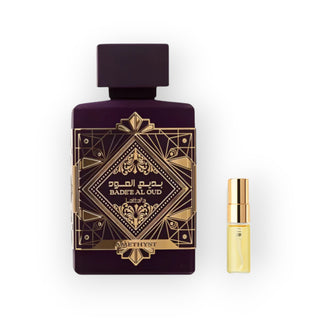 Lattafa Bade'e Al Oud Amethyst 3ml Parfümproben – verführerischer Gourmandduft im praktischen Zerstäuber